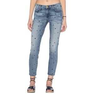 Current Elliott Stiletto High Rise Skinny Jeans in Navy Star Print